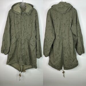 Vintage Military Desert Green Camo Parka Jacket Size Small